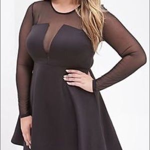 Forever 21 black long sleeve skater dress